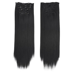 6pcs Straight Hair Extensions with 16 Clips - Natural Look for Daily Wear