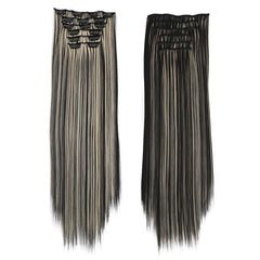 6pcs Straight Hair Extensions with 16 Clips - Natural Look for Daily Wear