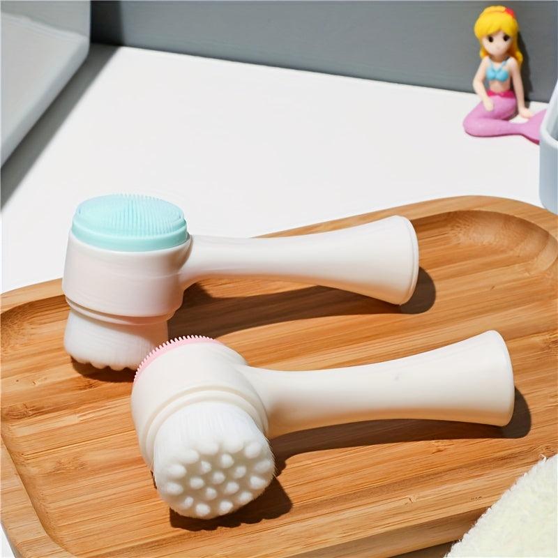 Double Side Facial Brush Soft Bristles Skin Care Silicone Face Brush