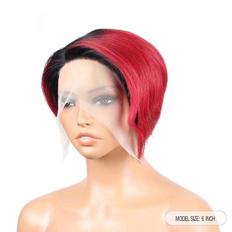 Short Pixie Cut Bob Wigs Brazilian Human Hair Side Part Pixie Wig