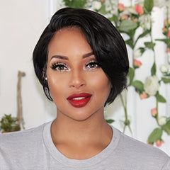 Short Pixie Cut Bob Wigs Brazilian Human Hair Side Part Pixie Wig