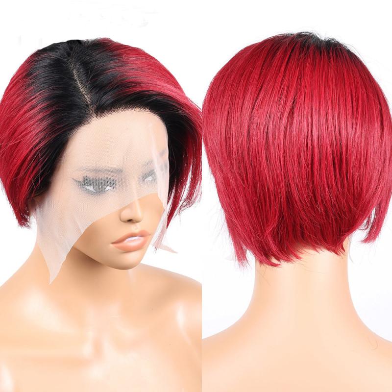 Short Pixie Cut Bob Wigs Brazilian Human Hair Side Part Pixie Wig