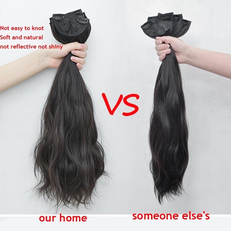 Long Curly Clip In Hair Extensions Wave Hairpiece