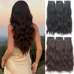 Long Curly Clip In Hair Extensions Wave Hairpiece