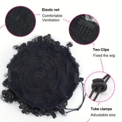 Short Kinky Curly Afro Ponytail Drawstring