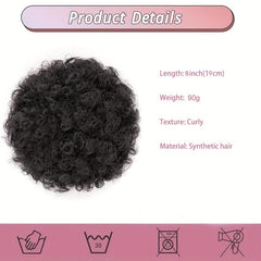 Short Kinky Curly Afro Ponytail Drawstring