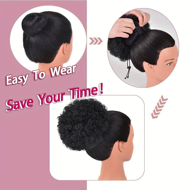 Short Kinky Curly Afro Ponytail Drawstring