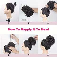 Short Kinky Curly Afro Ponytail Drawstring
