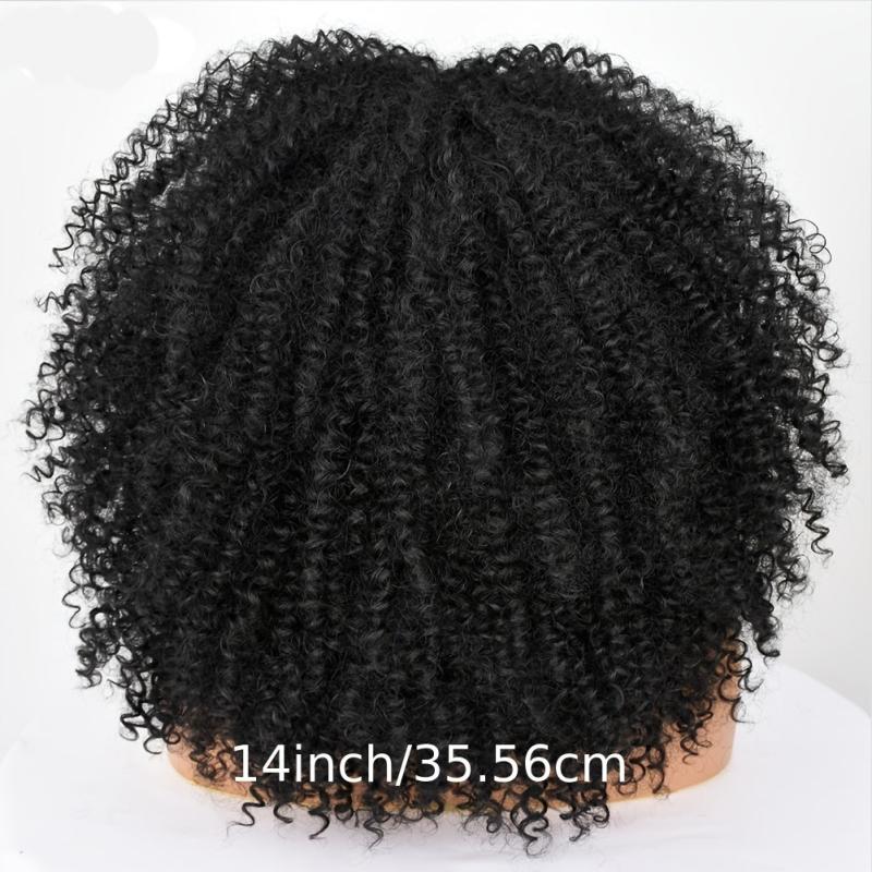Short Afro Kinky Curly Wigs With Bangs For Women Synthetic Soft Curly Hair Wigs
