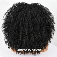 Short Afro Kinky Curly Wigs With Bangs For Women Synthetic Soft Curly Hair Wigs
