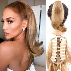 25cm Natural Straight Bouncy Ponytail Extension Hair Piece Synthetic Fiber Women