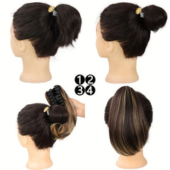 25cm Natural Straight Bouncy Ponytail Extension Hair Piece Synthetic Fiber Women