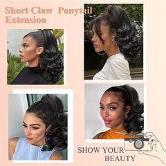 Wavy Claw Ponytail Extension Short Claw Clip Hair Extension for Women
