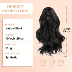 Wavy Claw Ponytail Extension Short Claw Clip Hair Extension for Women