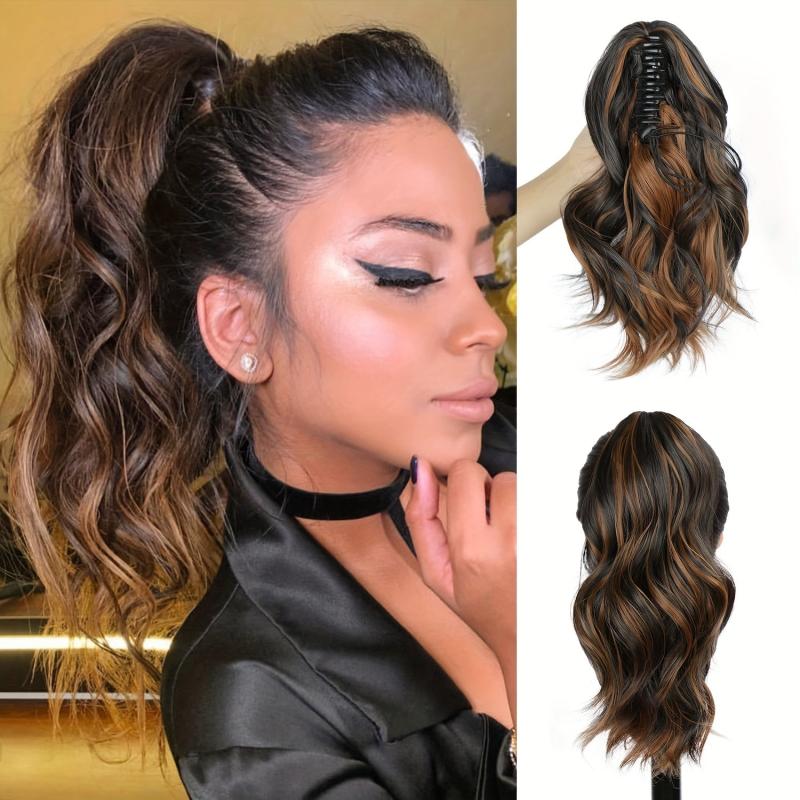 Wavy Claw Ponytail Extension Short Claw Clip Hair Extension for Women