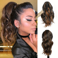 Wavy Claw Ponytail Extension Short Claw Clip Hair Extension for Women