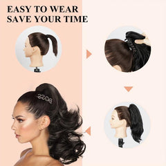 Wavy Claw Ponytail Extension Short Claw Clip Hair Extension for Women