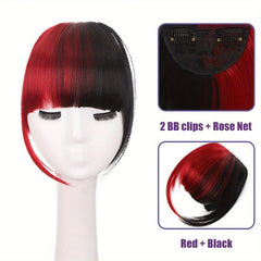 Two Tone Clip In Bangs Extensions Synthetic Fiber Hairpieces