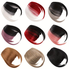 Two Tone Clip In Bangs Extensions Synthetic Fiber Hairpieces