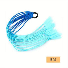 Rainbow Hair Extensions Twist Braid Ponytail Y2K Synthetic Hairpieces