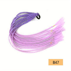 Rainbow Hair Extensions Twist Braid Ponytail Y2K Synthetic Hairpieces