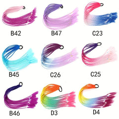 Rainbow Hair Extensions Twist Braid Ponytail Y2K Synthetic Hairpieces