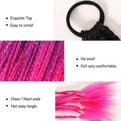 Rainbow Hair Extensions Twist Braid Ponytail Y2K Synthetic Hairpieces