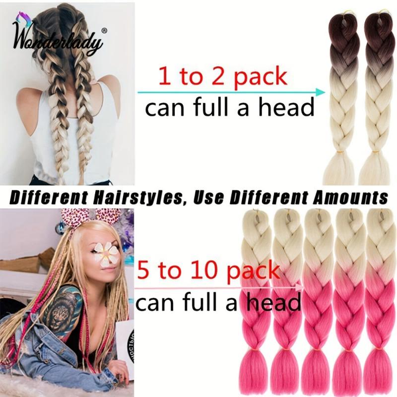 3 Packs Jumbo Long Braiding Hair Extensions 60 96 Cm Synthetic Crochet Braids