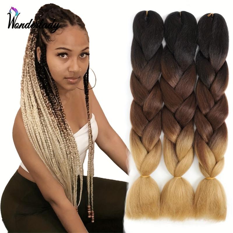 3 Packs Jumbo Long Braiding Hair Extensions 60 96 Cm Synthetic Crochet Braids