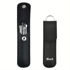 Ear Wax Cleaner Tool Set 6 In 1 Ear Pick Stainless Steel Ear Picks PU Bag