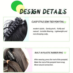 Long Curly Wavy Ponytail Extensions Synthetic Clip In Hair Extensions