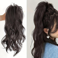 Long Curly Wavy Ponytail Extensions Synthetic Clip In Hair Extensions