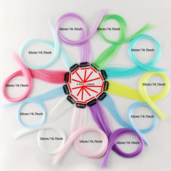 3pcs Luminous Clip In Hair Extensions Long Straight for Party Cosplay Halloween