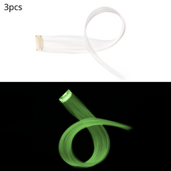 3pcs Luminous Clip In Hair Extensions Long Straight for Party Cosplay Halloween