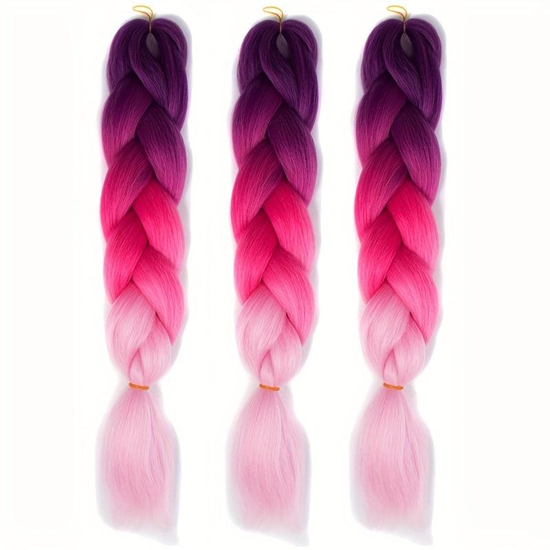 3 Tones Ombre Braiding Hair Extensions 24 Inch 3 Packs Synthetic