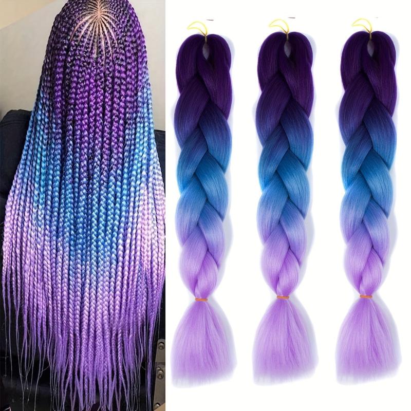 3 Tones Ombre Braiding Hair Extensions 24 Inch 3 Packs Synthetic