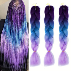 3 Tones Ombre Braiding Hair Extensions 24 Inch 3 Packs Synthetic