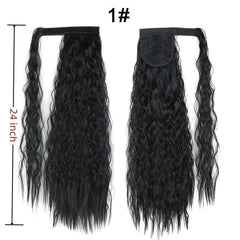 Wavy Corn Wave Ponytail Extension Heat Resistant Clip In Hair Extension