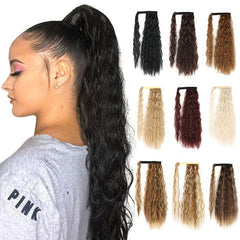 Wavy Corn Wave Ponytail Extension Heat Resistant Clip In Hair Extension