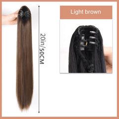 Long Straight Ponytail Extensions 50 8 Cm Synthetic Hair Claw Clip Extensions