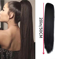 Long Straight Ponytail Extensions 50 8 Cm Synthetic Hair Claw Clip Extensions