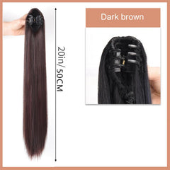 Long Straight Ponytail Extensions 50 8 Cm Synthetic Hair Claw Clip Extensions