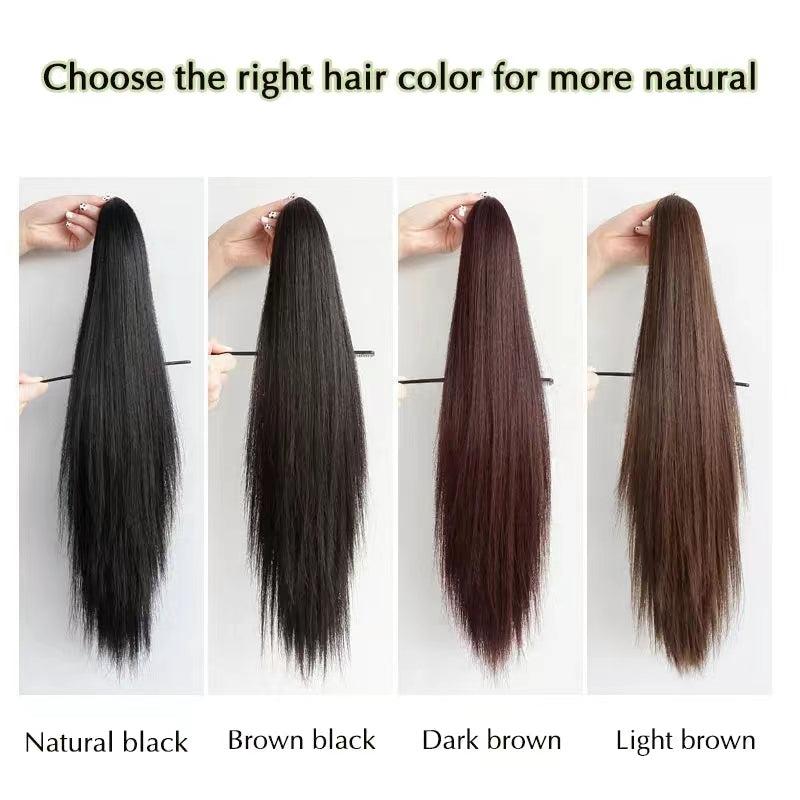 Long Straight Ponytail Extensions 50 8 Cm Synthetic Hair Claw Clip Extensions