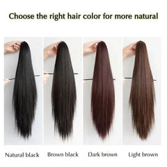 Long Straight Ponytail Extensions 50 8 Cm Synthetic Hair Claw Clip Extensions