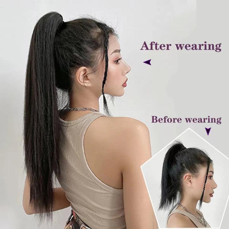 Long Straight Ponytail Extensions 50 8 Cm Synthetic Hair Claw Clip Extensions