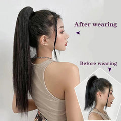 Long Straight Ponytail Extensions 50 8 Cm Synthetic Hair Claw Clip Extensions