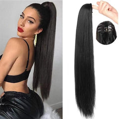 Long Straight Ponytail Extensions 50 8 Cm Synthetic Hair Claw Clip Extensions