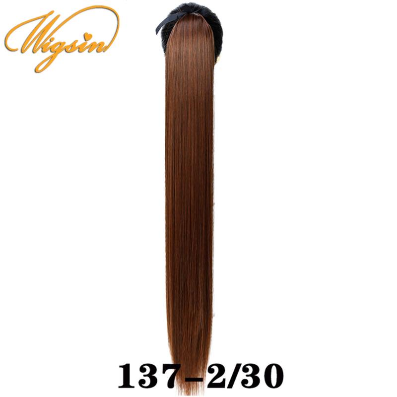 Long Straight Blonde Drawstring Ponytail Hairpiece Hair Extension