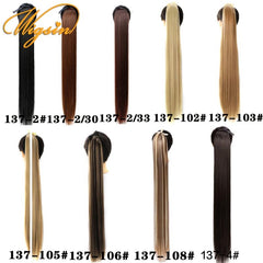 Long Straight Blonde Drawstring Ponytail Hairpiece Hair Extension