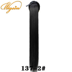 Long Straight Blonde Drawstring Ponytail Hairpiece Hair Extension